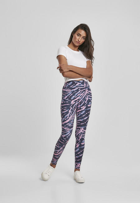 Urban Classics Tie Dye жіночі легінси з високою талією, рожеві