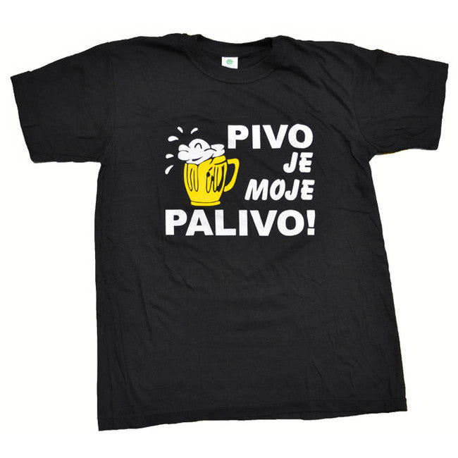 O&T Funny футболка Прикольне pivo je moje palivo, чорна