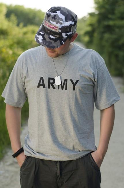 MFH футболка army з написом, сіра
