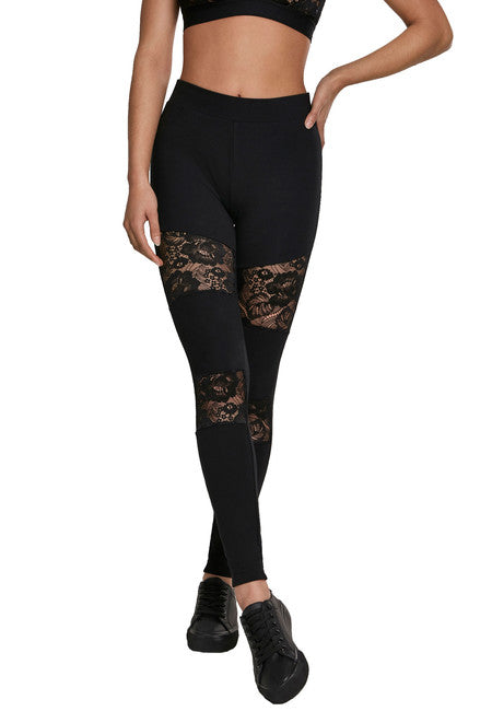 Urban Classics Laces Inset жіночі лосини, чорні