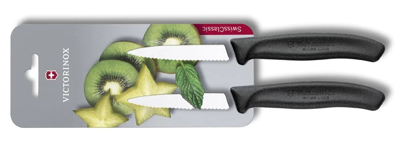 Victorinox Swiss Classic набір ножів з 2 предметів із зубчастим лезом, чорна