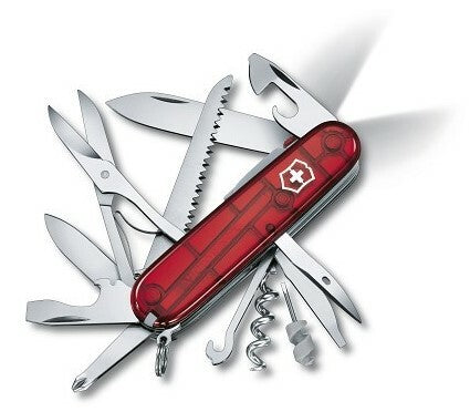 Victorinox Huntsman Lite багатофункціональний ніж 91 мм LED, прозорна червона, 21 функція