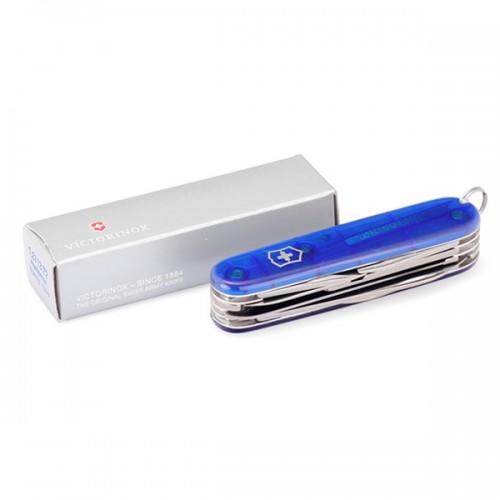 Victorinox Huntsman кишеньковий ніж 91mm, прозорий синій