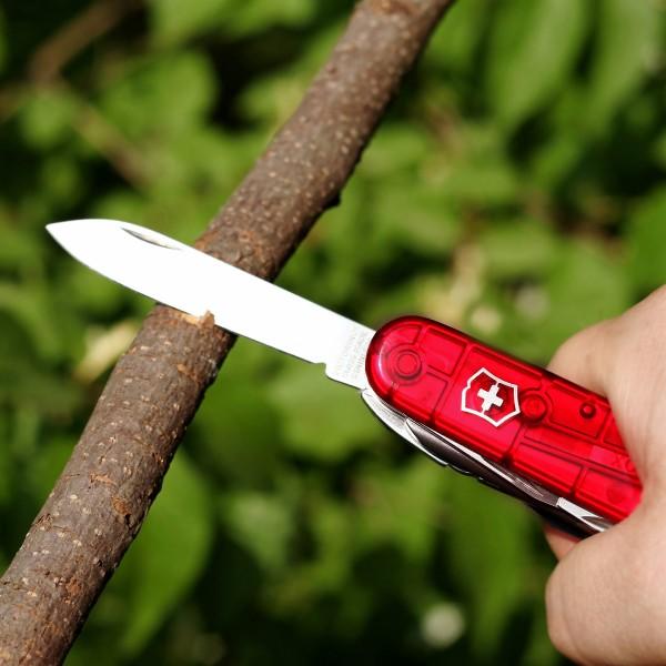 Victorinox Huntsman кишеньковий ніж 91mm, прозорий, червоний