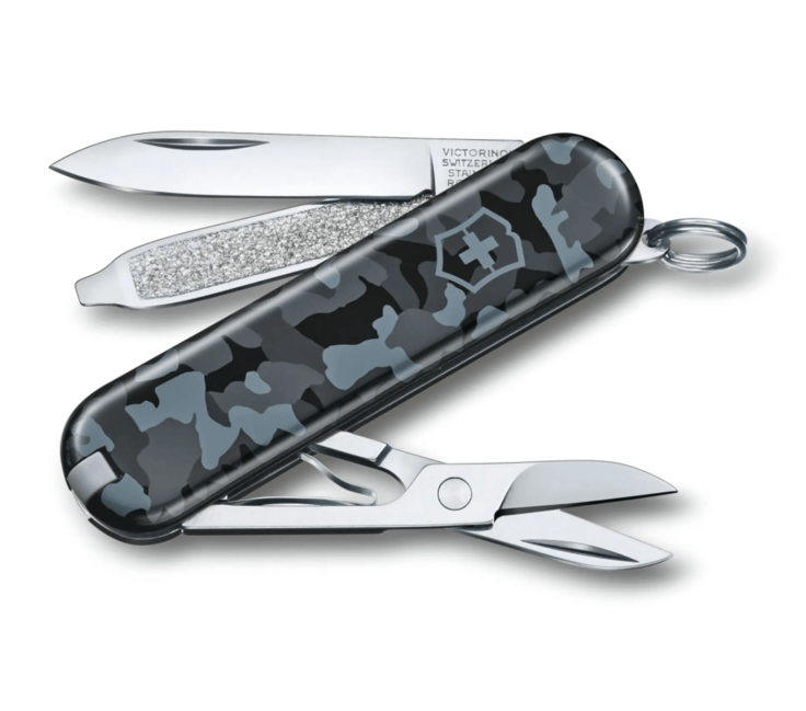 Victorinox багатофункціональний ніж 58mm Navy Blue Camo, синя маскувальна, 7 функцій, блістер