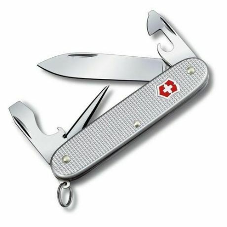 Victorinox Pioneer Alox багатофункціональний ніж 93 мм, срібний, ребристої рукояткою, 8 функцій