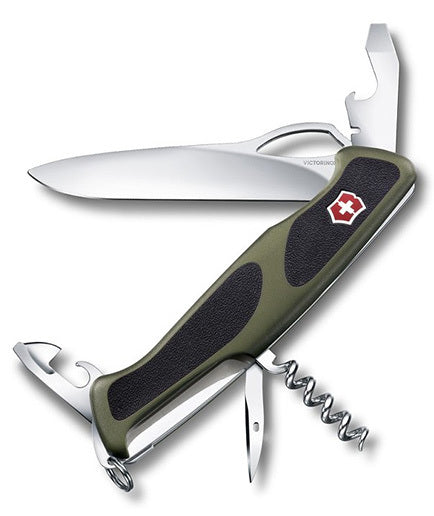 Victorinox RangerGrip 61 багатофункціональний ніж 130 mm, 11 функцій, зелено-чорний