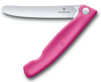 Victorinox Swiss Classic складний ніж для фруктів та овочів із зубчастим лезом, рожевий