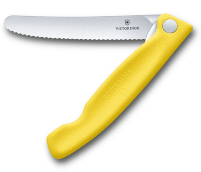 Victorinox Swiss Classic складаний ніж для фруктів і овощів, зубчаста лезо, жовтий