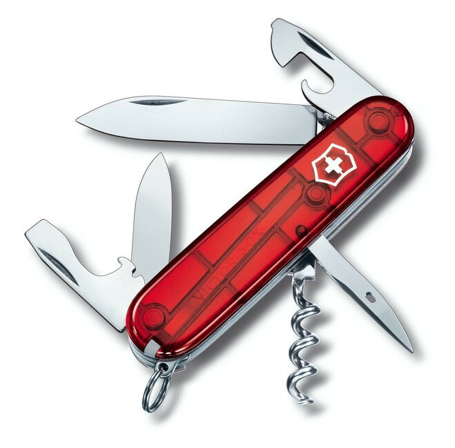 Victorinox Spartan мультифункціональний ніж 91 мм, 12 функцій, прозорна червона