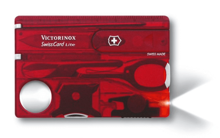Victorinox SwissCard Lite складний ніж, прозора червона, 13 функцій, блістер
