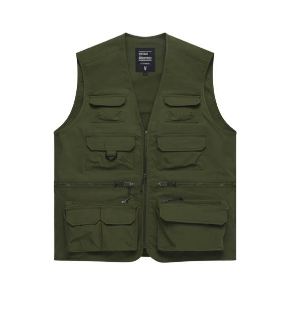 Vintage Industries Legend рибальський жилет, шавлієвий