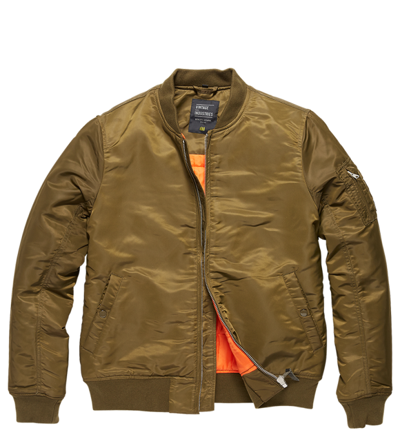 Vintage Industries Westford MA1 бомбер куртка, оливково-коричнева