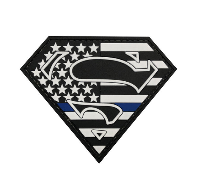 WARAGOD 3D Superman нашивка 9x7,5 см, синій line