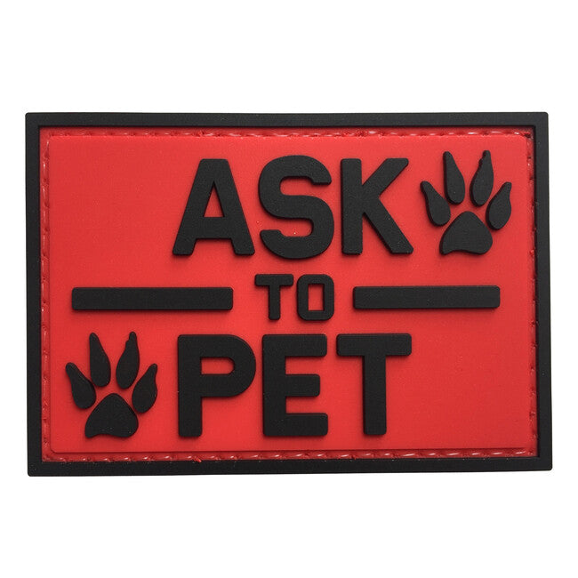 WARAGOD Ask to pet PVC нашивка, червона