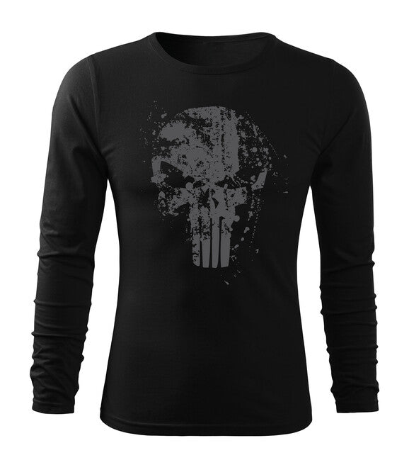 DRAGOWA Fit-T Frank The Punisher футболка з довгим рукавом, чорна 160g/m2