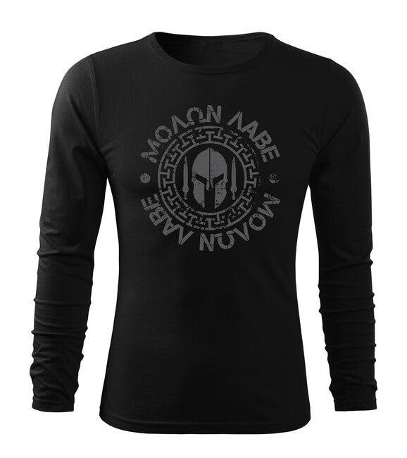 DRAGOWA Fit-T футболка з довгим рукавом Molon Labe, оливкова 160gm2