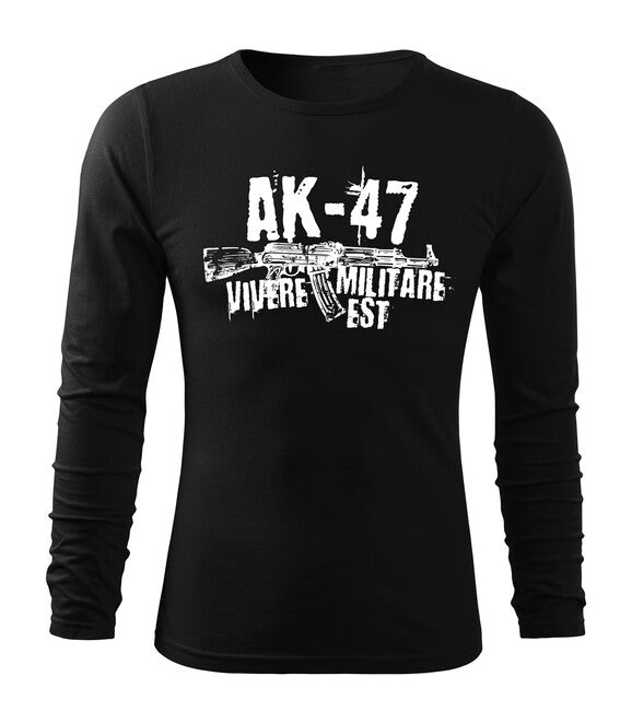 DRAGOWA Fit-T футболка з довгим рукавом Seneca AK-47, чорна 160g/m2