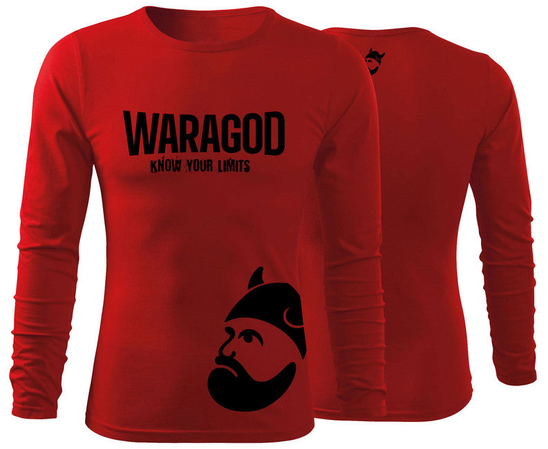 WARAGOD Fit-T футболка з довгим рукавом StrongMERCH, червона 160g/m2