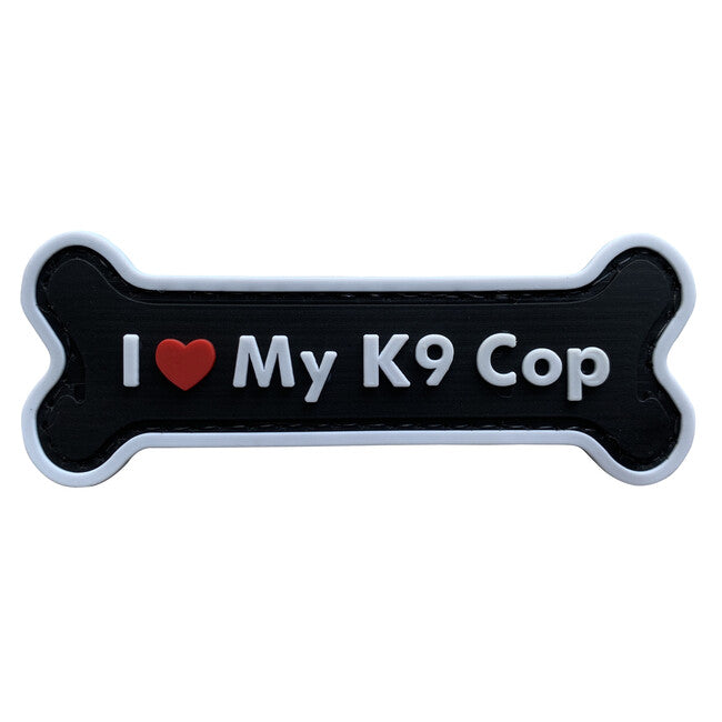 WARAGOD I love my K9 Cop нашивка з ПВХ, чорна