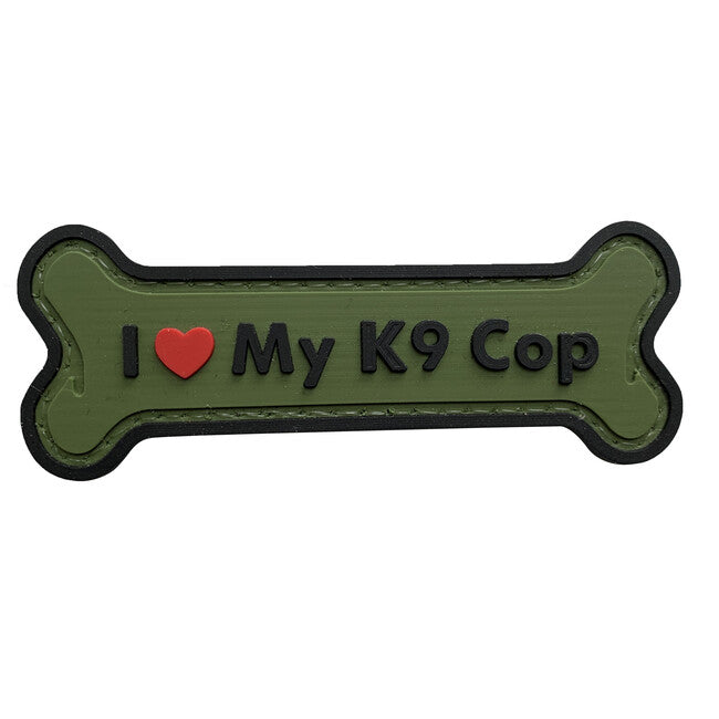 WARAGOD I love my K9 Cop PVC нашивка, зелена