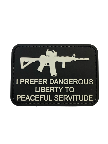 WARAGOD I prefer dangerous нашивка з PVC, чорно-біла