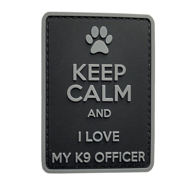 WARAGOD Keep Calm and I love my K9 PVC нашивка, чорно-сіра