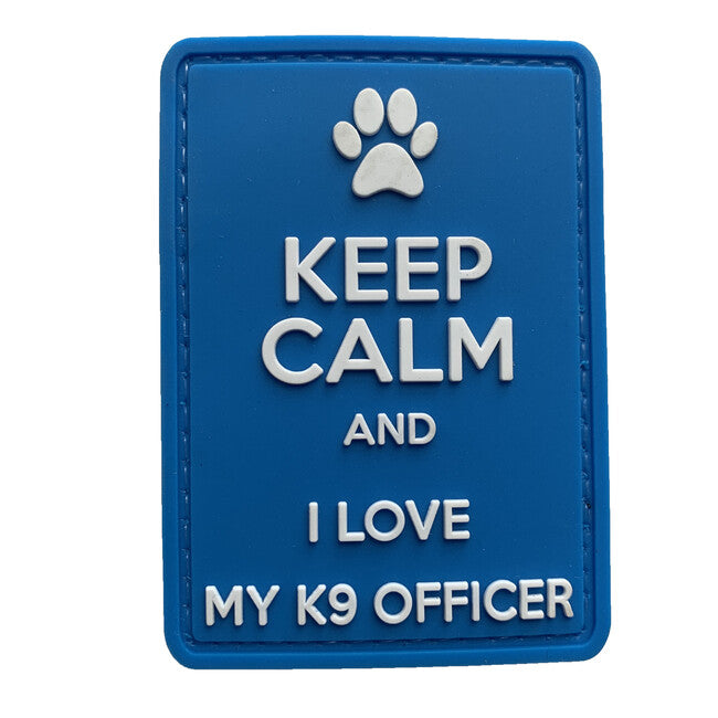 WARAGOD Keep Calm and I love my K9 PVC нашивка, синя