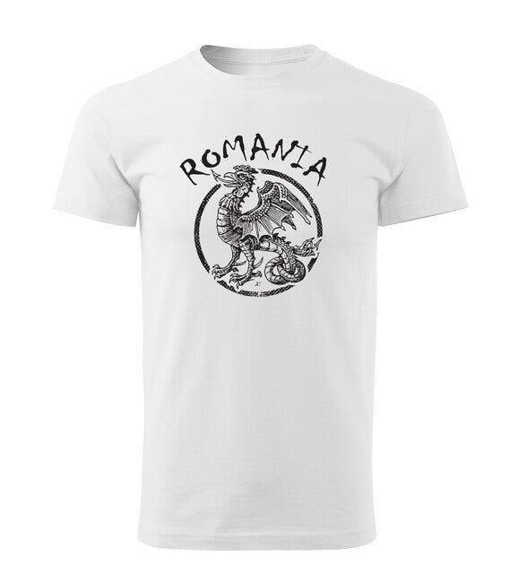 DRAGOWA коротка футболка "румунський дракон", біла 160g/m2