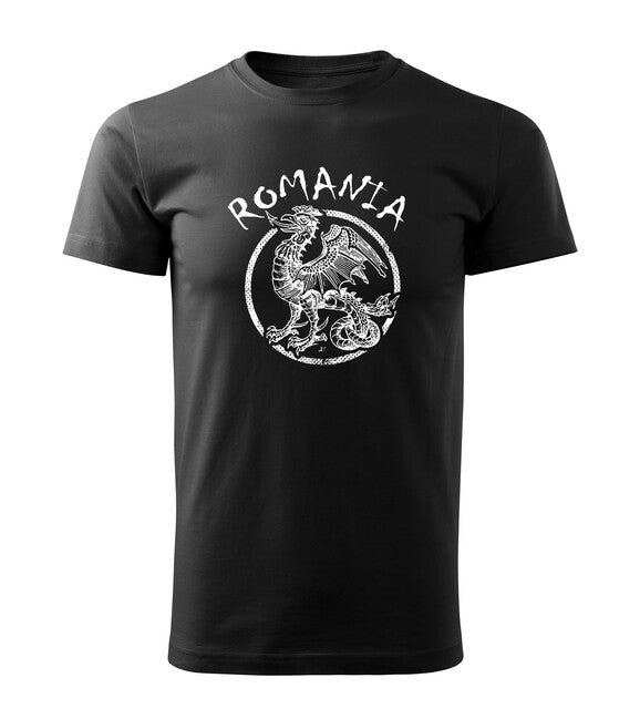 DRAGOWA коротка футболка "румунський дракон", чорна, 160g/m2