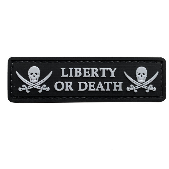 WARAGOD Liberty or Death PVC нашивка, чорно-біла