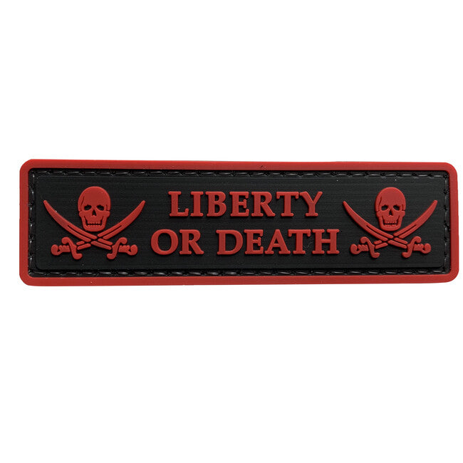 WARAGOD Liberty or Death PVC нашивка, чорно-червона