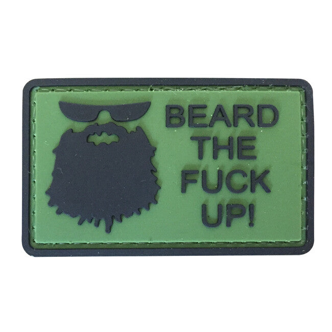 WARAGOD Beard The Fuck Up 3D нашивка оливкова, 6x3.5см