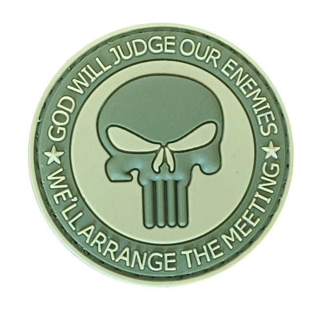 WARAGOD 3D God Will Judge нашивка оливкова 5см