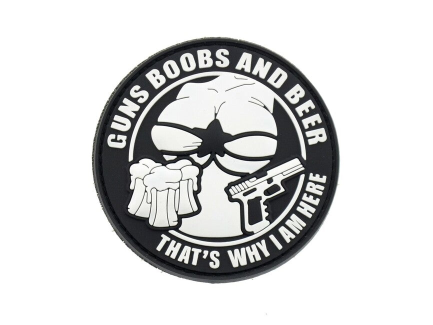 WARAGOD 3D Guns Boobs and Beer That's why I am here нашивка 6см
