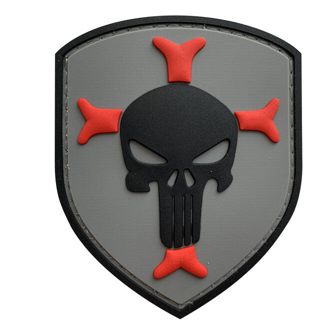 WARAGOD 3D Knights Templar Cross Crusaders with Punisher нашивка 7,5x6см