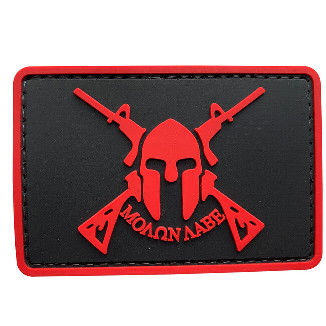 WARAGOD 3D Molon Labe Spartan with Two Rifles нашивка 7,5x5см