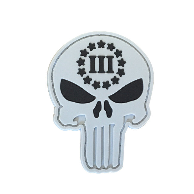 WARAGOD нашивка 3D Punisher three Percenter, 6.8x5.2см