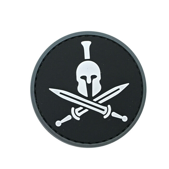 WARAGOD 3D Round Spartan Molon Labe нашивка 6см, чорна