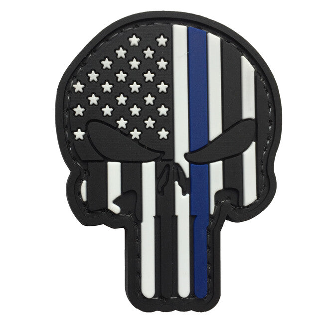 WARAGOD 3D US Patriot Punisher нашивка blue line, 7.5x5см