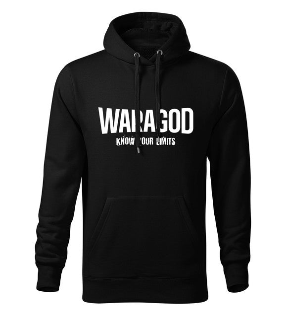 WARAGOD "Know Your Limits" толстовка чоловіча з капюшоном, чорна 300g/m2