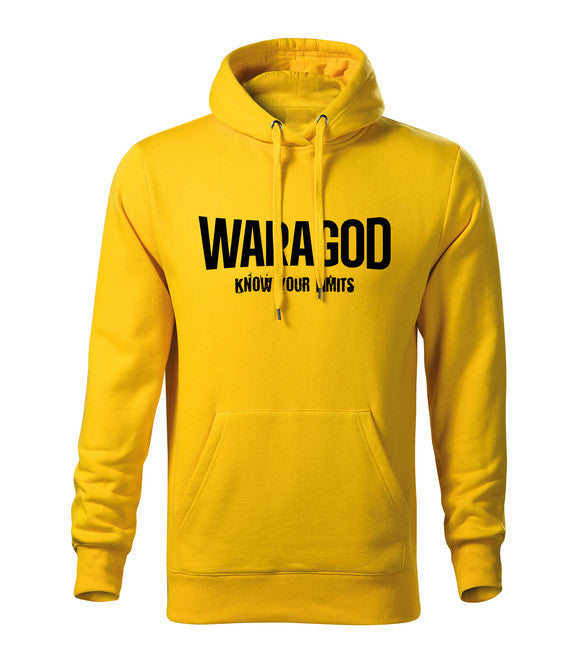 WARAGOD "Know Your Limits" толстовка з капюшоном чоловіча, жовта 300g/m2