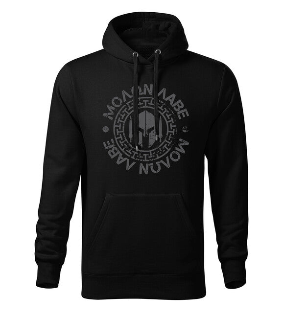 DRAGOWA Molon Labe толстовка з капюшоном чоловіча, чорна 320g/m2