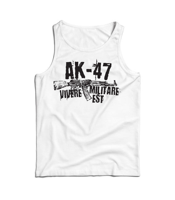 DRAGOWA Seneca чоловіча майка AK-47, біла 160g/m2