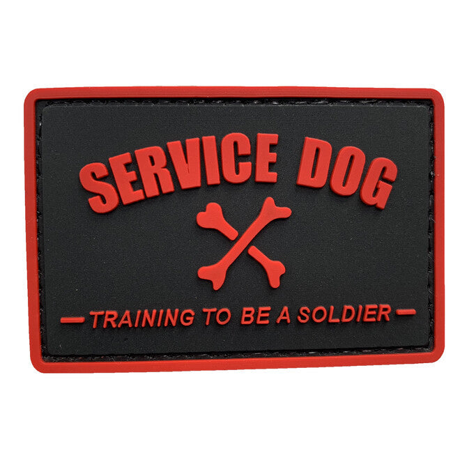 WARAGOD Service dog PVC нашивка, чорно-червона