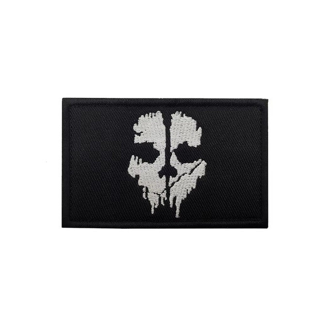 WARAGOD Call of Duty ghost mask вишивана нашивка, чорно-біла