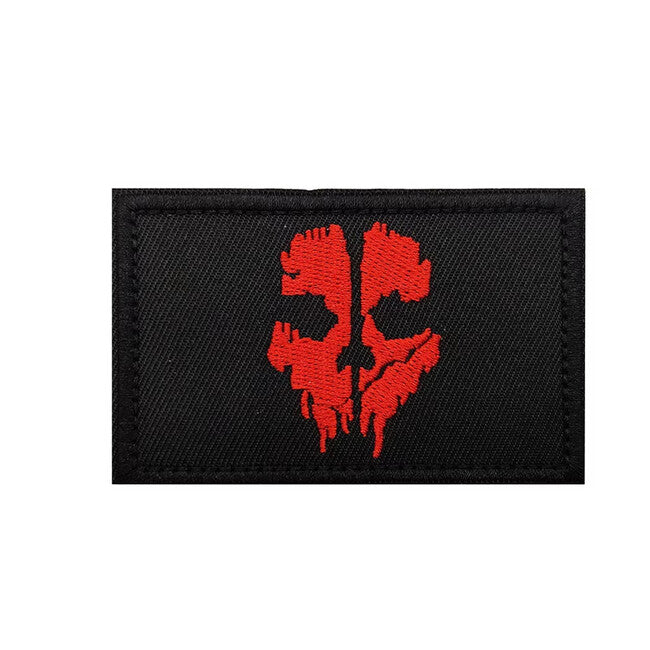 WARAGOD Call of Duty ghost mask вишивана нашивка, чорно-червона