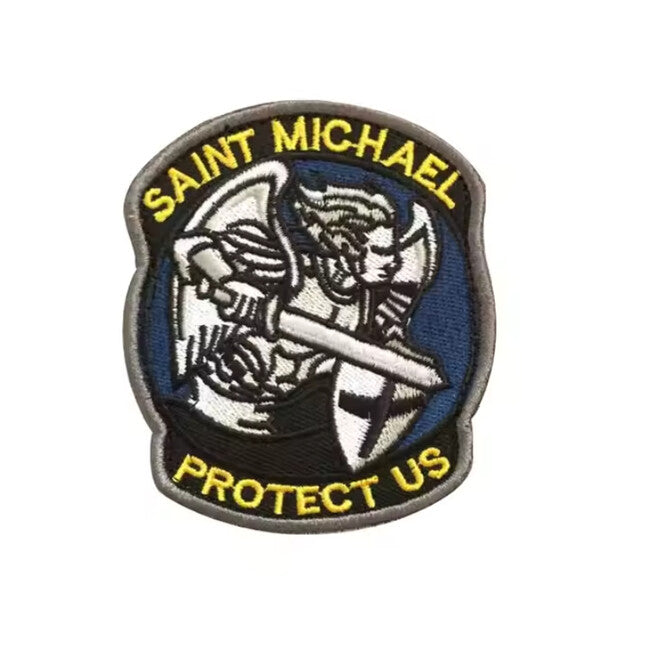 WARAGOD Saint Michael Protect Us вишивана нашивка, жовта