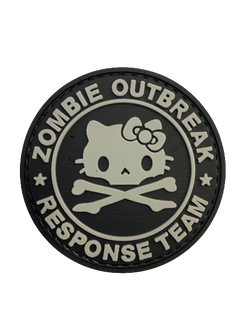 WARAGOD Zombie Outbreak Kitty PVC нашивка, чорно-сіра
