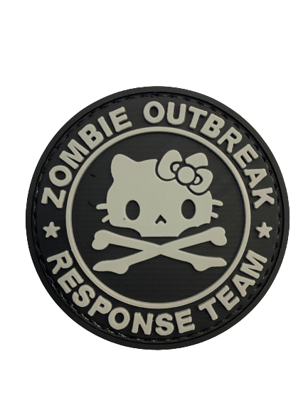 WARAGOD Zombie Outbreak Kitty PVC нашивка, чорно-сіра